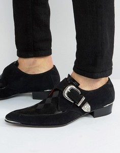 Замшевые туфли с пряжкой Jeffery West Adam Ant - Черный