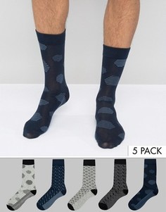 5 пары носков с узорами Jack & Jones - Мульти