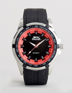 Черно-красные часы с силиконовым ремешком Slazenger - Черный