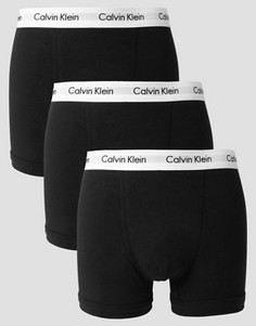 3 пары эластичных хлопковых боксеров‑брифов Calvin Klein - Черный