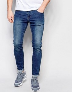Облегающие джинсы из стираного денима Dr Denim - Синий