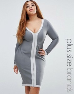 Бандажное облегающее платье Missguided Plus - Серый