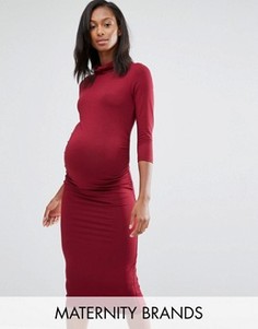 Облегающее платье с отворачивающимся воротником Isabella Oliver - Красный