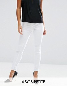 Белые джинсы скинни с высокой талией ASOS PETITE Ridley - Белый