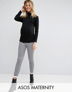 Суперузкие брюки в клеточку для беременных ASOS Maternity - Мульти