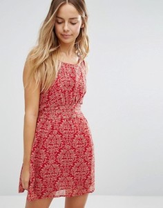 Короткое приталенное платье с принтом Jasmine - Красный