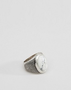 Серебристое кольцо с камнем Icon Brand - Серебряный