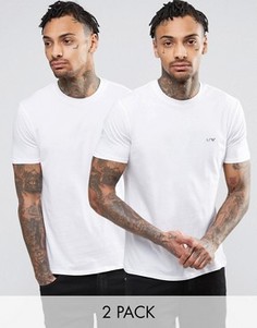 2 белых футболки классического кроя Armani Jeans - Белый