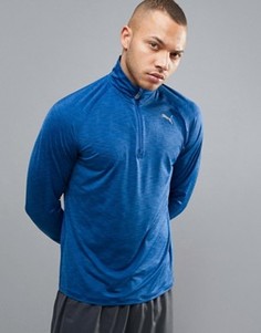 Синий свитшот с короткой молнией Puma Running 51501102 - Синий