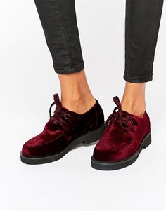 Бархатные туфли на плоской подошве ASOS MALONE - Красный