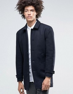 Полушерстяное пальто со стеганой подкладкой Minimum Jenkins - Темно-синий