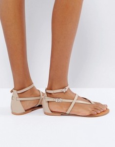 Кожаные сандалии ASOS FORCEFUL - Бежевый