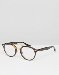 Круглые очки в черепаховой оправе Ray-Ban 0RX7110 - Коричневый