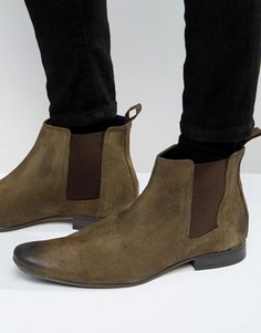 Серо-коричневые замшевые ботинки челси Frank Wright - Коричневый