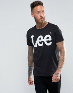 Черная футболка с круглым вырезом и принтом-логотипом Lee - Черный