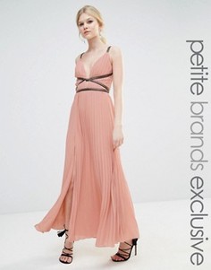 Плиссированное платье макси True Decadence Petite - Розовый