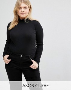Топ с высоким воротником ASOS CURVE - Черный