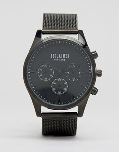 Черные часы с хронографом и сетчатым браслетом Reclaimed Vintage Inspired - Черный