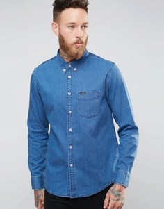 Синяя джинсовая рубашка на пуговицах Lee - Синий
