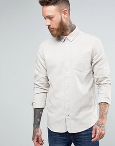 Рубашка узкого кроя из саржи с начесом Hoxton Shirt Company - Кремовый