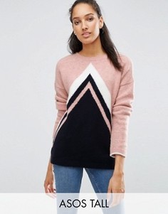 Джемпер с шевронным узором ASOS TALL - Белый
