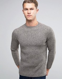 Серый джемпер в рубчик с круглым вырезом New Look - Серый