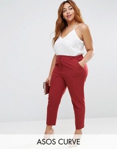 Укороченные креповые брюки-сигареты ASOS CURVE - Фиолетовый