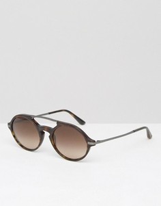 Коричневые круглые солнцезащитные очки Giorgio Armani Havanna - Коричневый