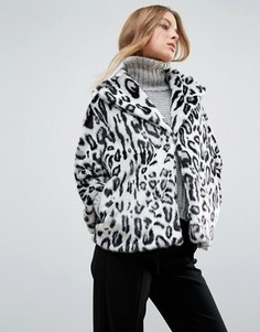 Пальто из искусственного меха с леопардовым принтом Helene Berman - Мульти