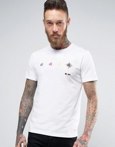 Белая узкая футболка PS by Paul Smith Target - Белый
