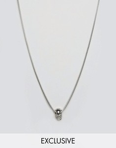 Серебристое ожерелье с подвеской-черепом DesignB эксклюзивно для ASOS - Серебряный