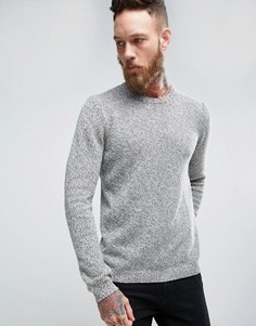 Хлопковый джемпер средней плотности с круглым вырезом ASOS - Серый