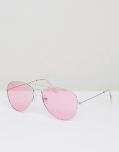 Солнцезащитные очки-авиаторы с розовыми стеклами Jeepers Peepers - Розовый