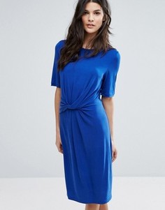 Трикотажное платье с узелком Selected Femme - Синий