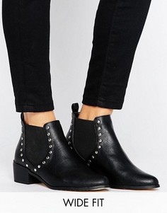 Ботинки челси для широкой стопы с заклепками New Look - Черный