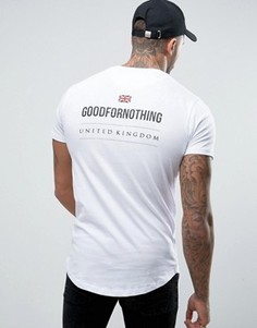 Белая обтягивающая футболка с принтом на спине Good For Nothing - Белый
