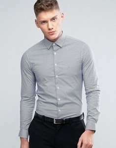 Узкая рубашка с геометрическим принтом Calvin Klein - Синий