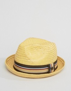 Соломенная шляпа-федора Brixton Castor - Рыжий