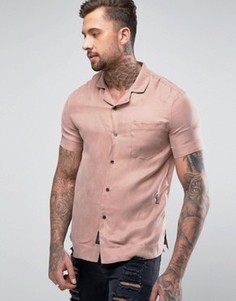 Рубашка с короткими рукавами из шелковистой ткани Religion - Розовый