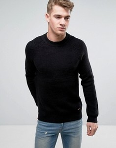 Вязаный джемпер с круглым вырезом Jack & Jones - Черный