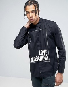 Рубашка с принтом логотипа Love Moschino - Черный