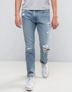 Светлые джинсы с рваной отделкой Abercrombie & Fitch - Синий
