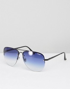 Солнцезащитные очки-авиаторы с эффектом деграде Quay Australia Muse - Синий