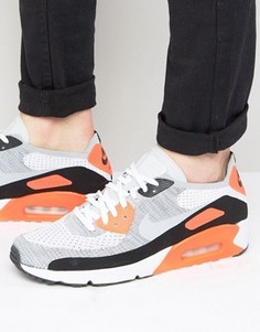 Белые кроссовки Nike Air Max 90 Ultra 2.0 Flyknit 875943-100 - Белый