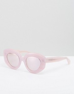 Солнцезащитные oversize-очки кошачий глаз House of Holland Wing It - Розовый