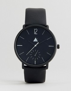 Монохромные часы с черным ремешком из искусственной кожи ASOS - Черный