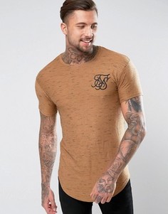 Бежевая футболка с асимметричным краем SikSilk - Stone