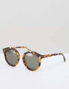 Круглые солнцезащитные очки с металлической планкой Stella McCartney - Коричневый