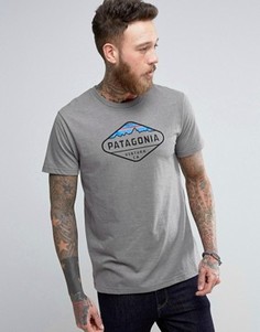 Серая меланжевая футболка с логотипом Patagonia Fitz Roy - Серый
