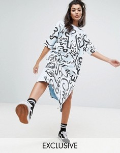 Платье-футболка с принтом Typical Freaks - Синий